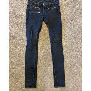CLOSET CLOSING Kill City Zip Junkie black skinny jeans low rise size 27